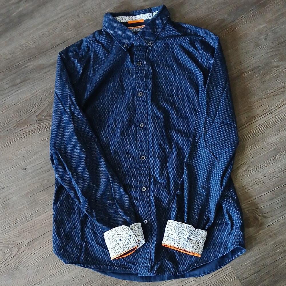 Denim & Flower Blue Casual Button Down Shirt